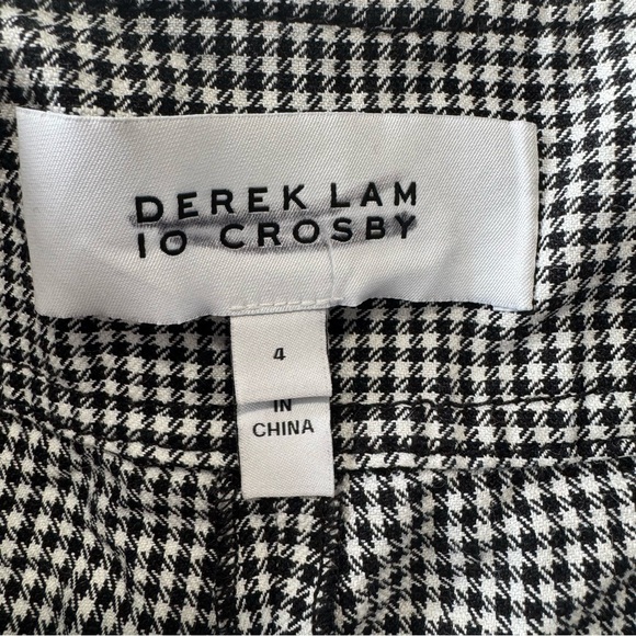 Derek Lam 10 Crosby‎ Belted Houndstooth Shorts size 4 Linen Blend Black/White - Picture 5 of 11